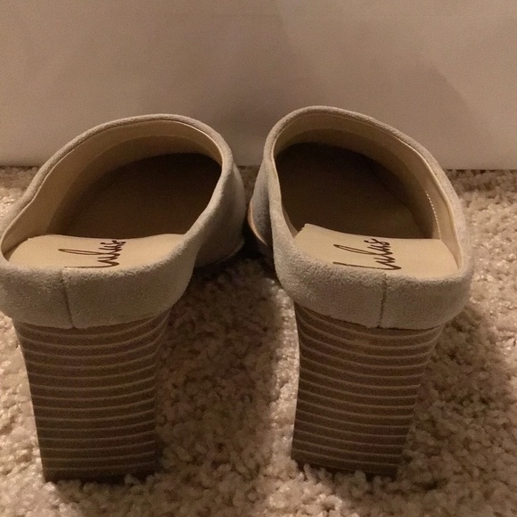 ✨NIB✨Lulu’s Ivory Suede Square Toe Mules - Picture 6 of 11